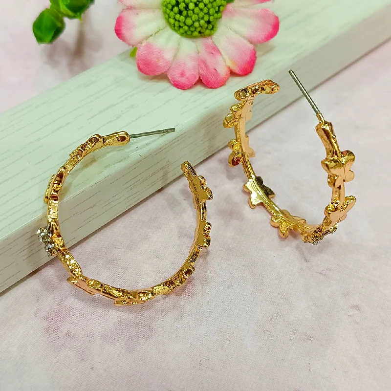 sapphire earrings for women-Infinity Jewels Gold Plated Hypoallergenic Nickel Free Hoop Earrings