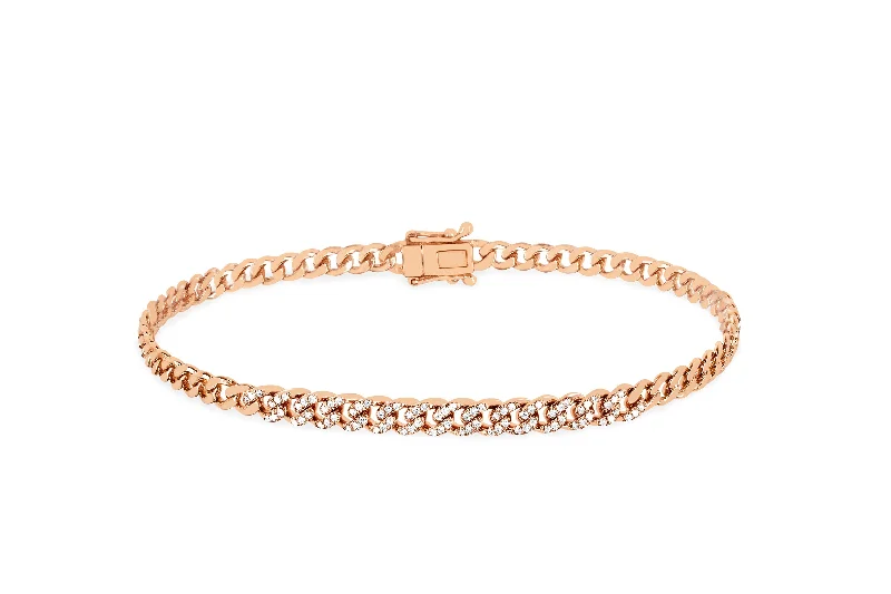 fashion bangles for women-Diamond Curb Chain Bracelet