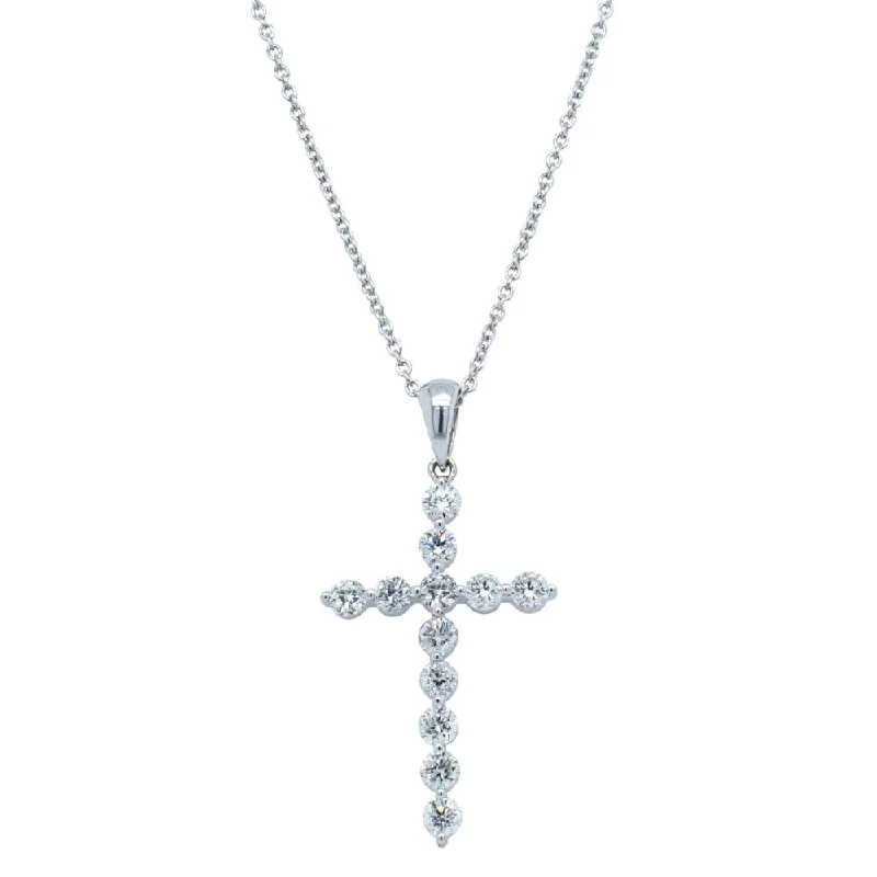 men’s necklaces for women-Deja Vu 18ct White Gold .97ct Diamond Cross Pendant