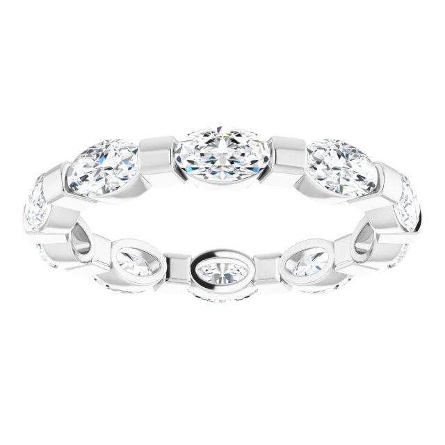 heart-shaped diamond rings for women-2.10 ct. Oval Diamond Eternity Band