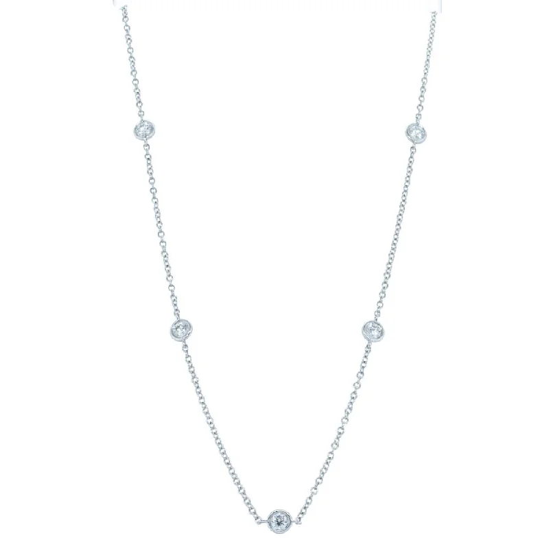 birthstone necklaces for women-18ct White Gold .73ct Diamond Necklace