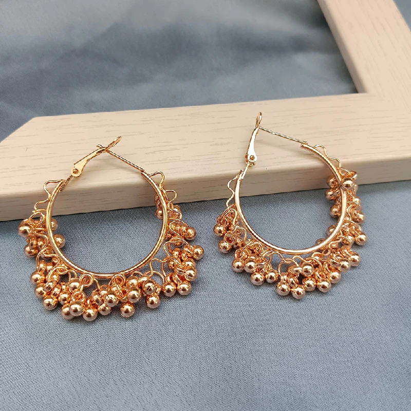 diamond hoop earrings for women-Viky Rose Gold Plated Hoop Earrings