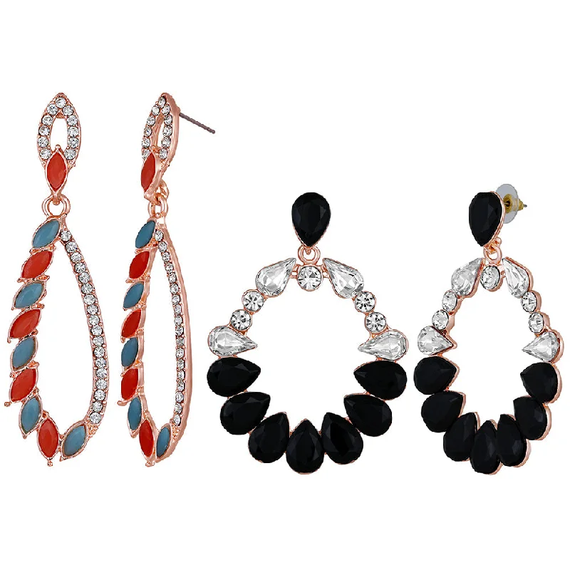 tassel earrings for women-Mahi Combo of Danglers Earrings with Beads for Women (CO1105594Z)