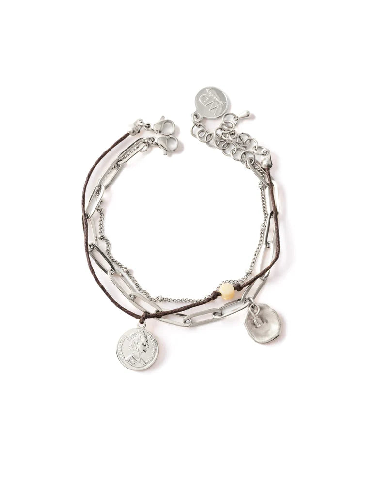 bangle bracelets with charms-Silver Renia Bracelet