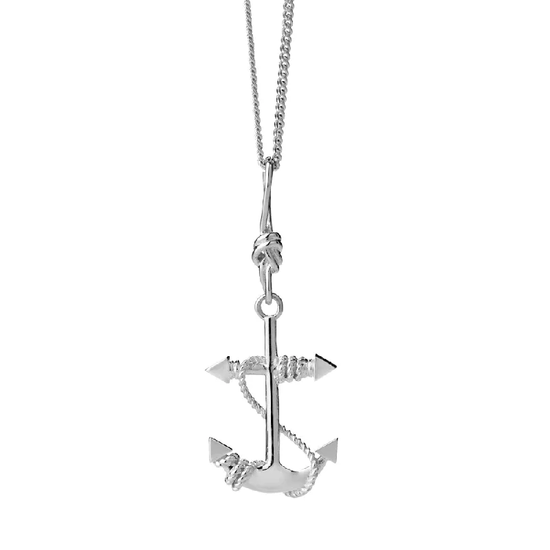 gemstone pendant necklaces for women-Karen Walker Anchor Necklace - Sterling Silver