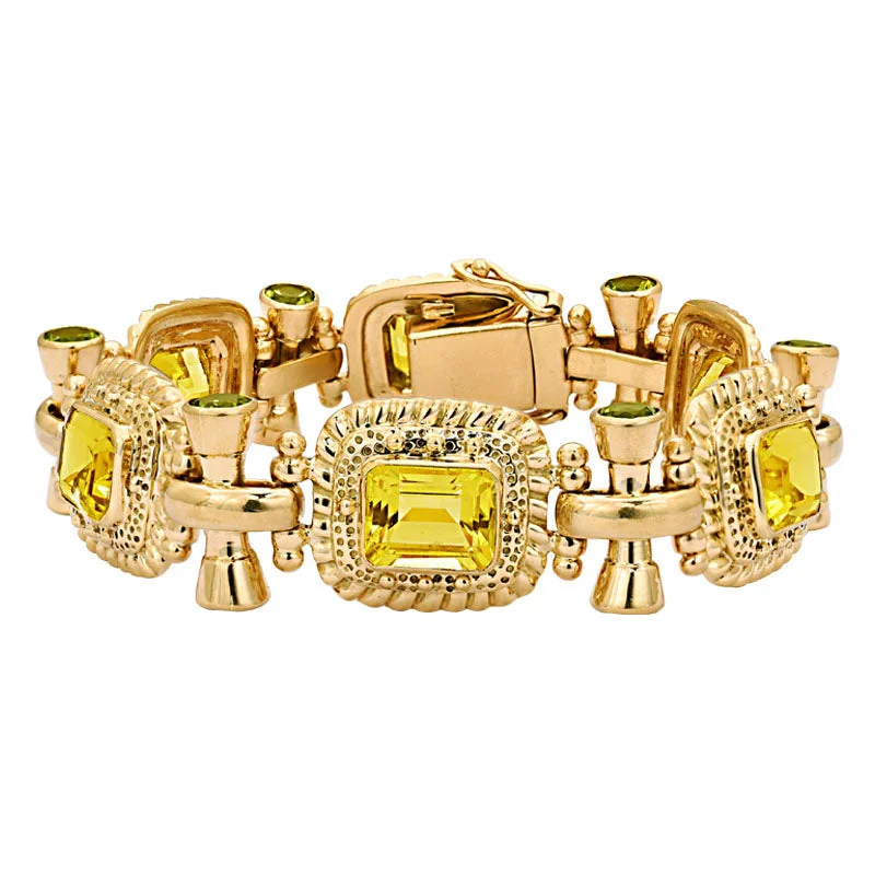 wedding bangles for women-Bracelet-Lemon Quartz and Peridot