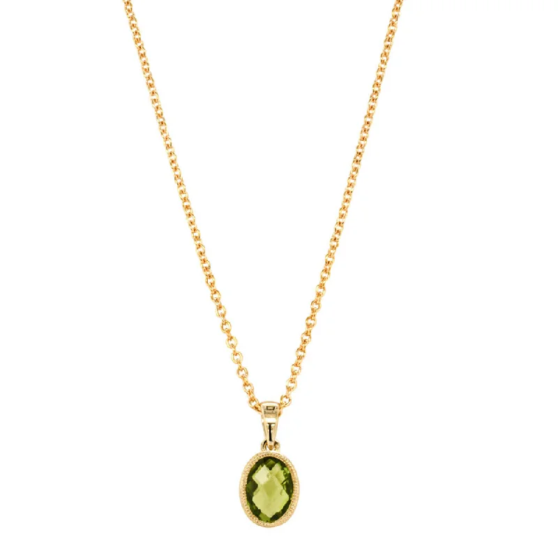 short necklaces for women-9ct Yellow Gold Peridot Lemongrass Pendant