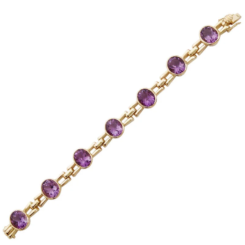 gold bangle sets for women-Bracelet- Amethyst