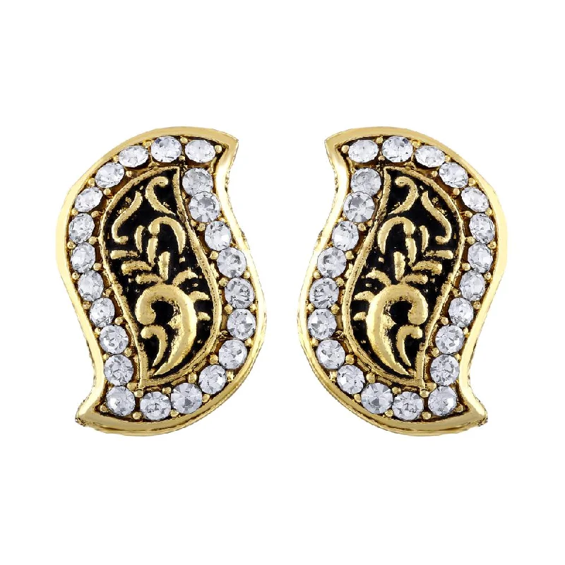 luxury pearl earrings for women-Asmitta Gold Plated Stud Earrings