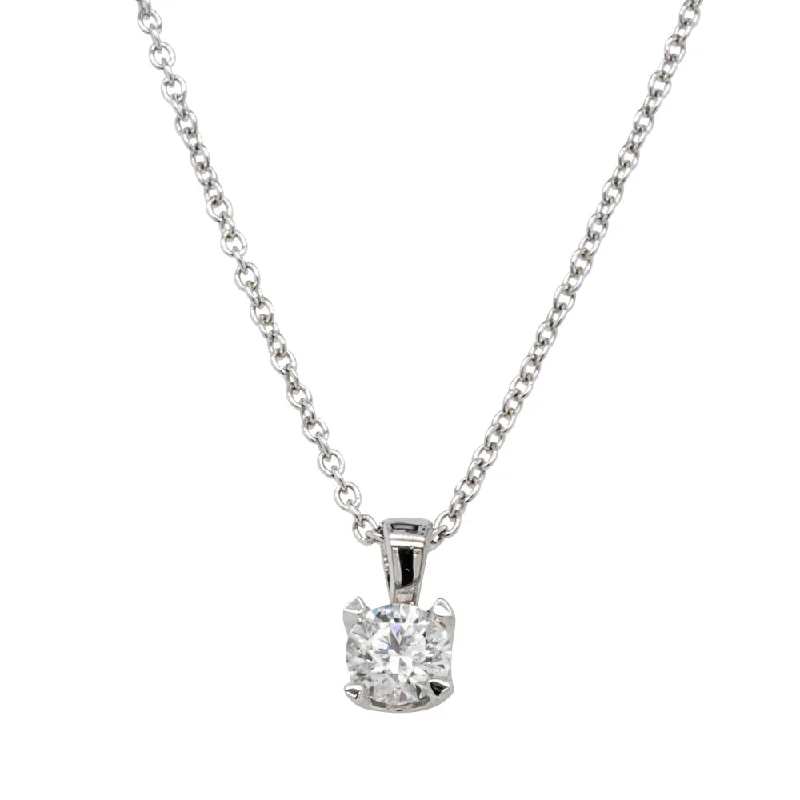 simple silver necklaces for women-9ct White Gold .40ct Diamond Ava Pendant