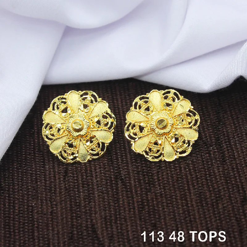 trendy statement earrings for women-Mahavir Dye Gold Studs Earrings