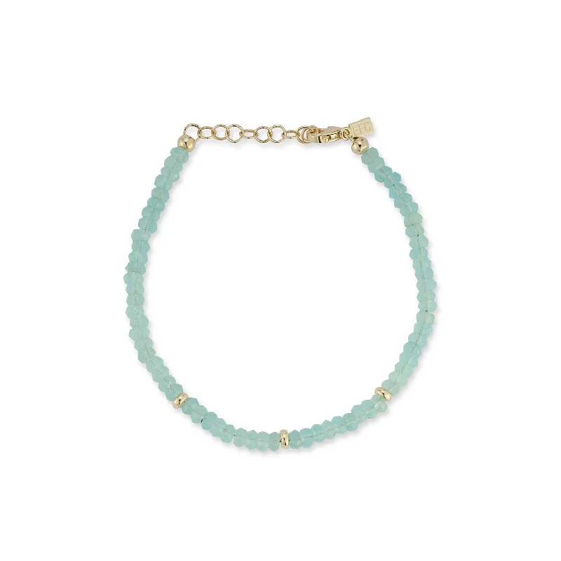 fitness bangles for women-Birthstone Bead Bracelet 
In Chalcedony