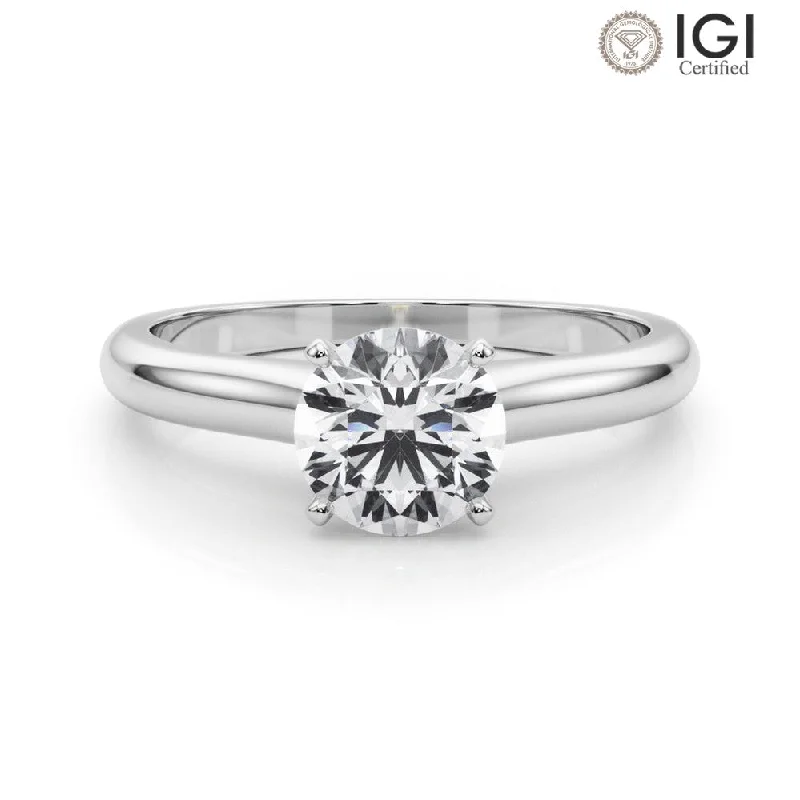 luxury rings for women-Isabella Round Lab Grown Diamond Solitaire Engagement Ring IGI Certified