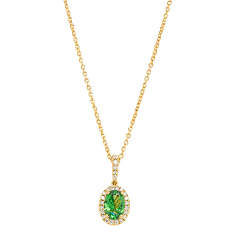 diamond necklaces for women-18ct Yellow Gold .82ct Tsavorite & Diamond Mini Sierra Pendant