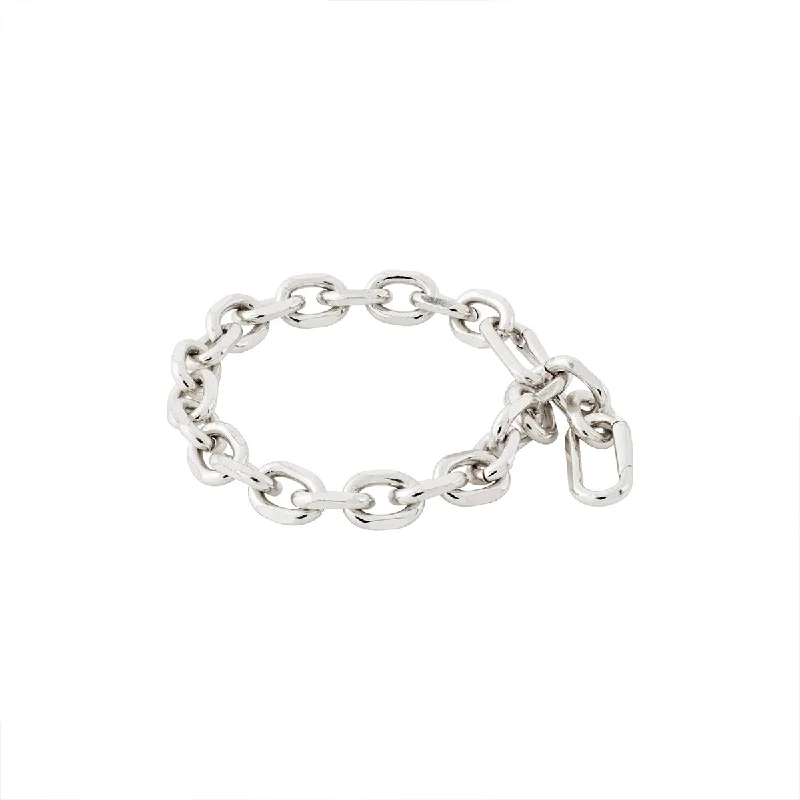 crystal bracelets for women-Euphoric Silver Plated Cable Chain Bracelet