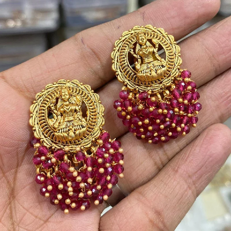 elegant pearl earrings for women-Manisha Jewellery Temple Dangler Earrings