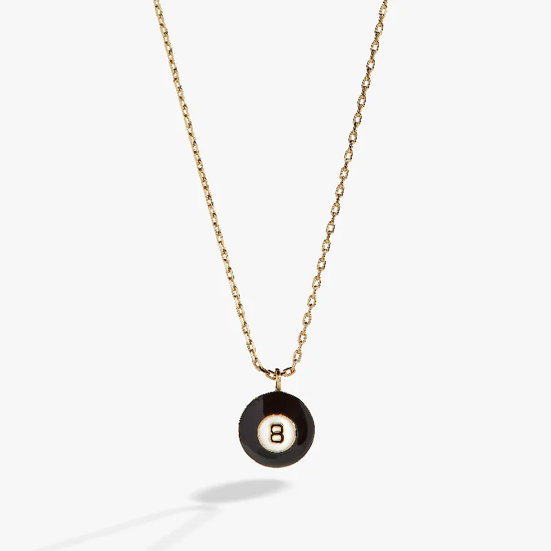 initial necklaces for women-Nostalgia Eight Ball Necklace