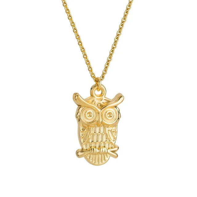 pendant necklaces for women-Lovely Owl Shaped Pendant Necklace For Women - (Gold or Silver Available)