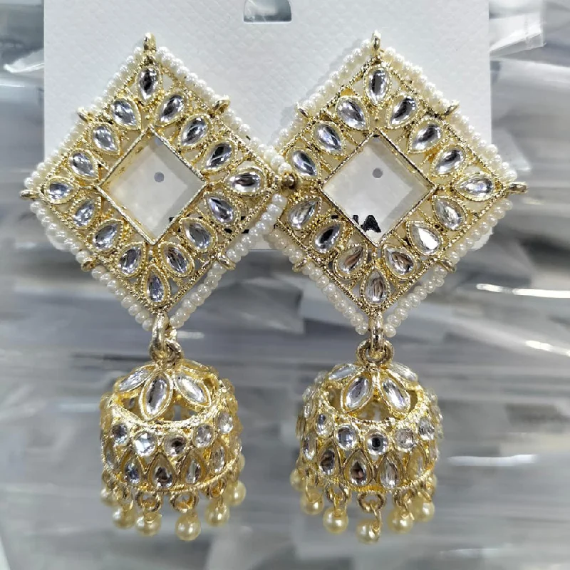 luxury earrings for women-Manisha Jewellery Gold Plated Jhumki Earrings