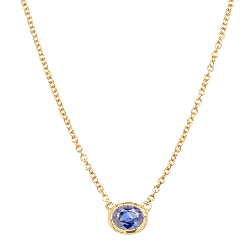 gold heart necklaces for women-18ct Yellow Gold .56ct Sapphire Natalia Pendant