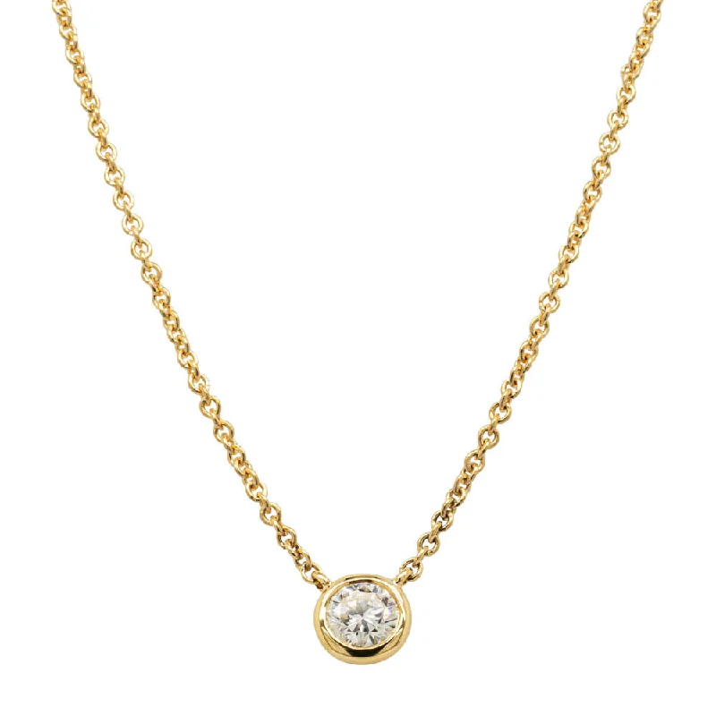 dainty necklaces for women-18ct Yellow Gold .18ct Diamond Natalia Pendant