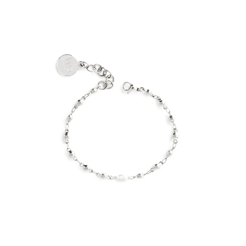 leather bracelets for women-Silver Alive Pearl Bracelet