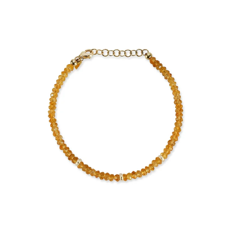 beaded bangles for women-Birthstone Bead Bracelet In Citrine