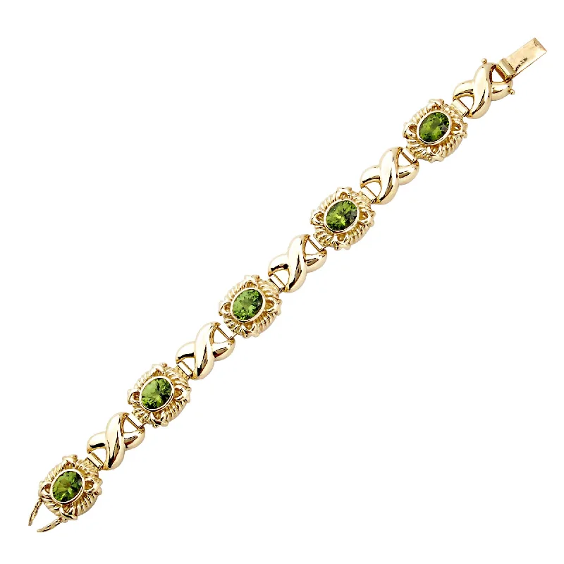 rose gold bangles for women-Bracelet- Peridot