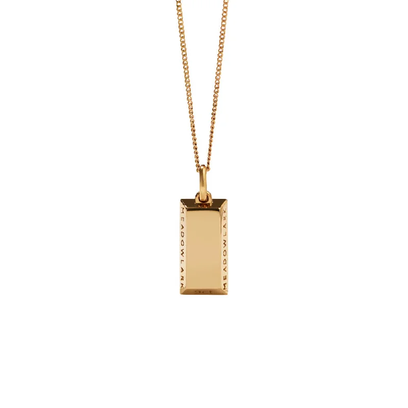 crystal necklaces for women-Meadowlark Gold Bar Charm Necklace - Gold Plated