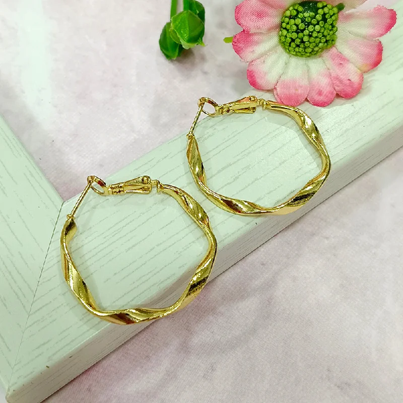 luxury gold earrings for women-Infinity Jewels Gold Plated Hypoallergenic Nickel Free Hoop Earrings