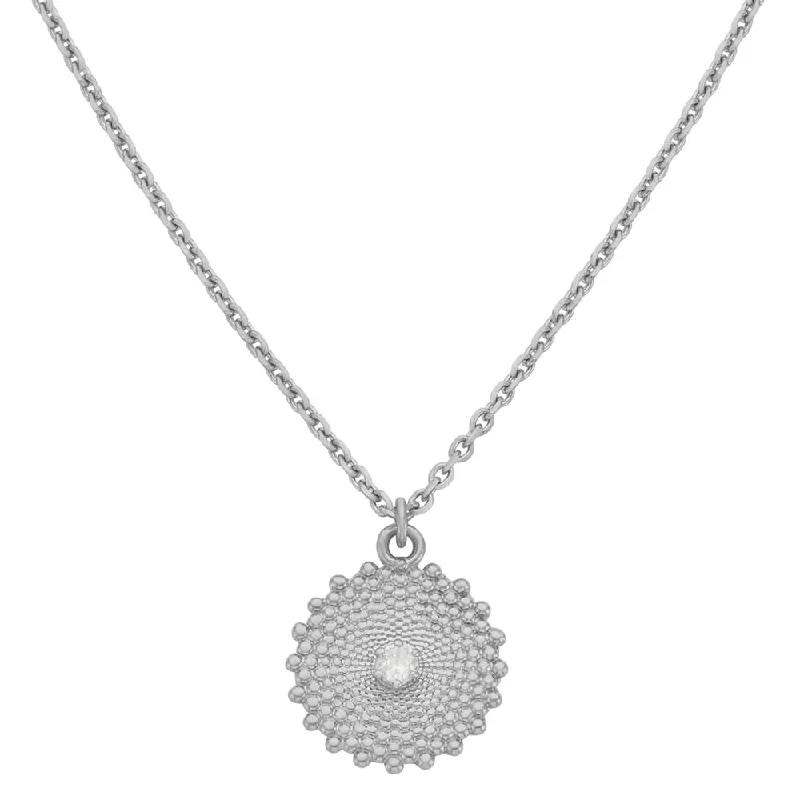 luxury sapphire necklaces for women-Zoe & Morgan Helios Pendant  - Sterling Silver & White Zircon