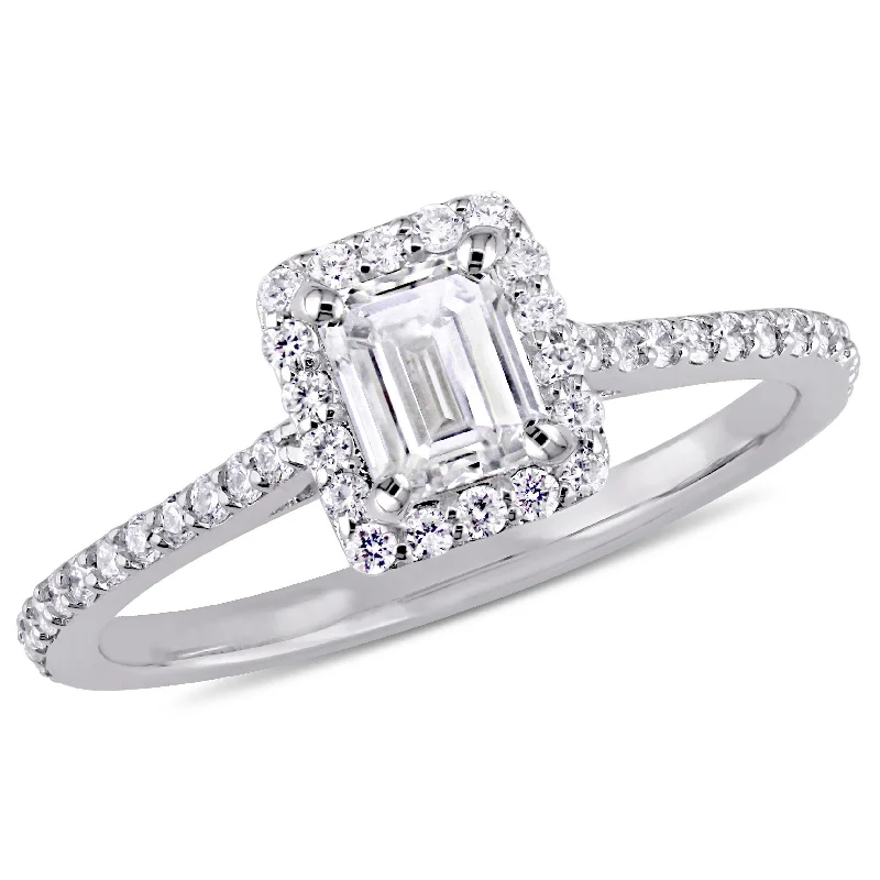 round diamond engagement rings-Mimi & Max 3/4ct TW Emerald Round-Cut Diamond Halo Ring 14k White Gold