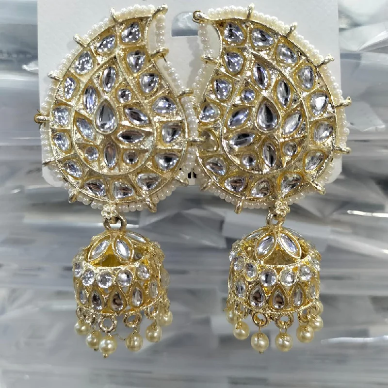 cute earrings for women-Manisha Jewellery Gold Plated Jhumki Earrings