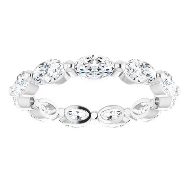 diamond rings with side stones for women-2.31 ct. Oval Diamond Eternity Band