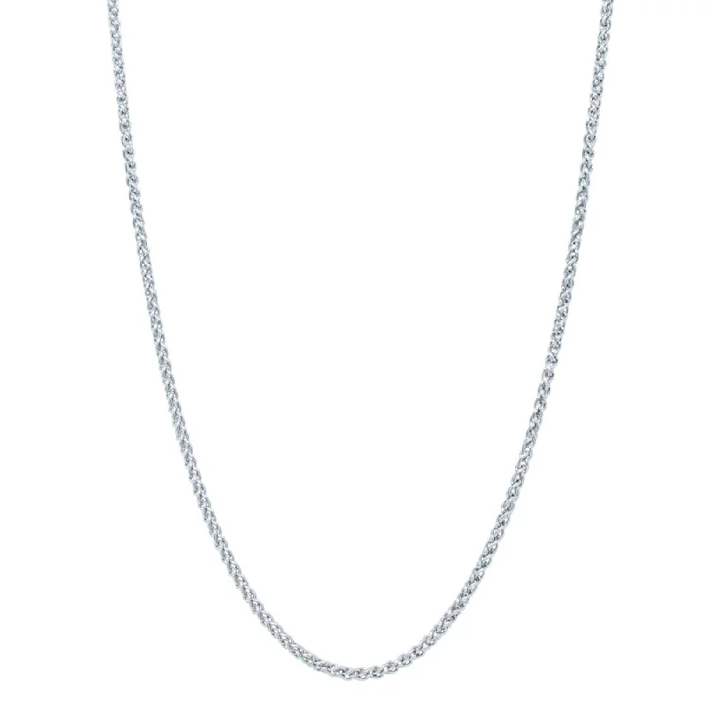 initial necklaces for women-Platinum Wheat Chain Necklace