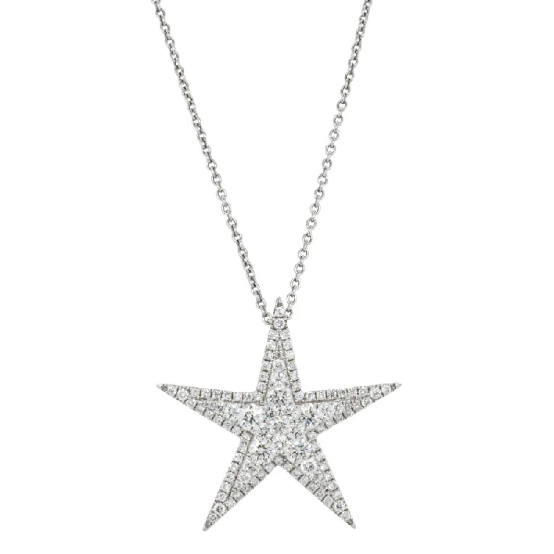 luxury sapphire necklaces for women-18ct White Gold 1.24ct Diamond Star Pendant