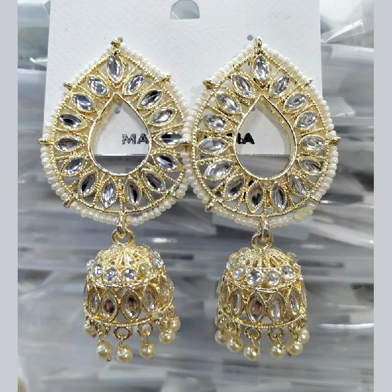 boho earrings for women-Manisha Jewellery Gold Plated Jhumki Earrings