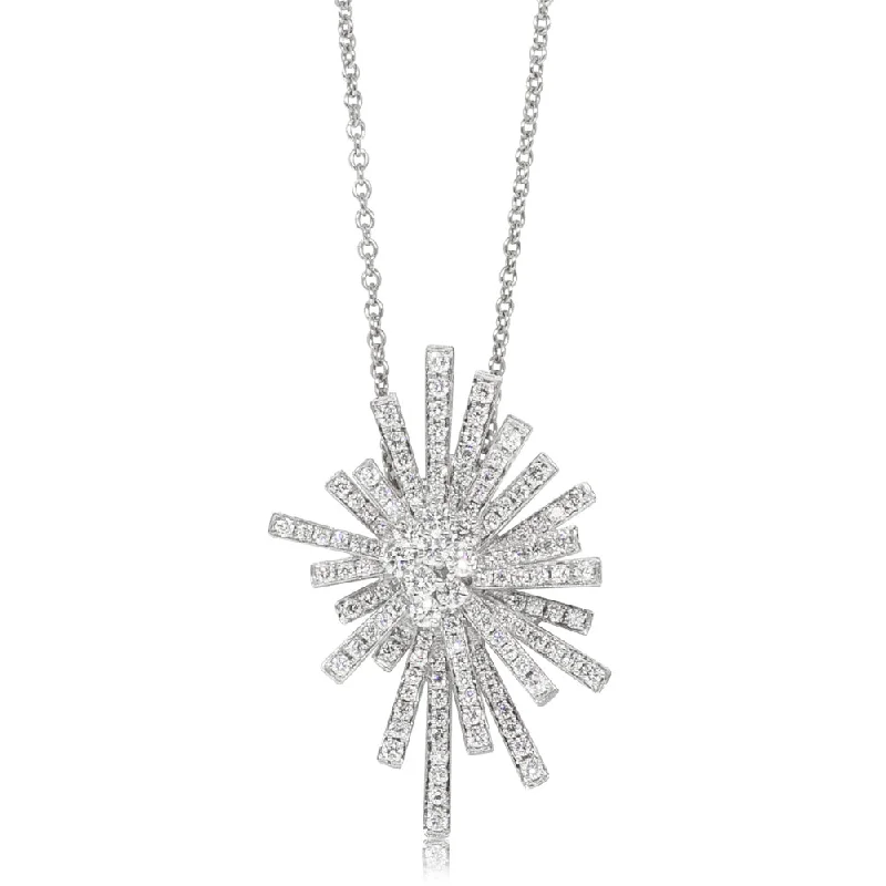 statement necklaces for women-18ct White Gold .70ct Diamond Asteroid Pendant