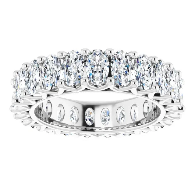 antique rings for women-4.83 ct. Oval Diamond Eternity Band