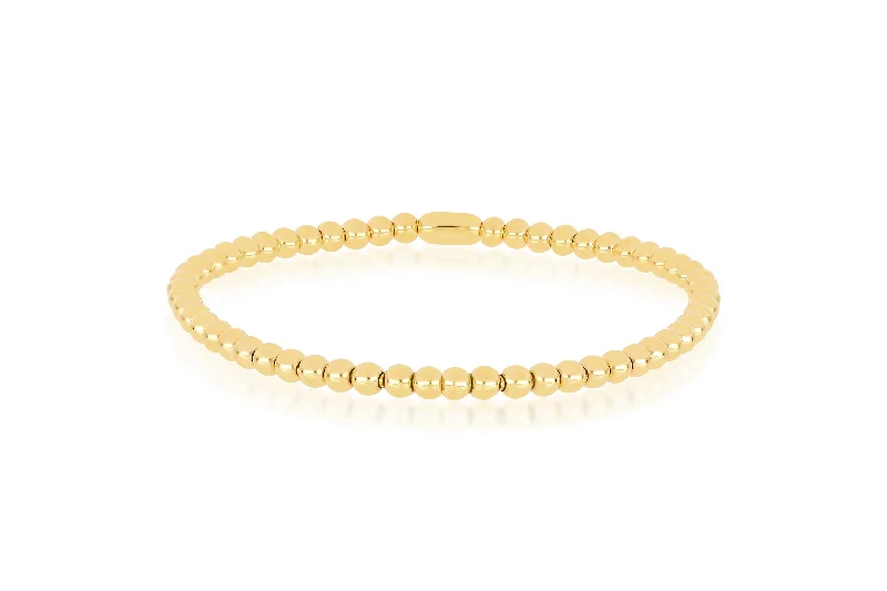 silver bangle sets for women-Gold Ball Stretch Bracelet