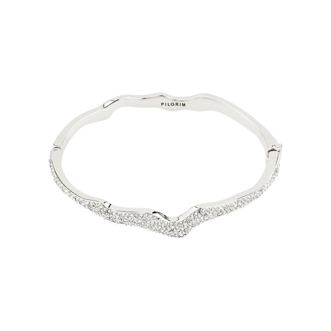 chic bangles for women-Connect Silver Plated Crystal Bracelet