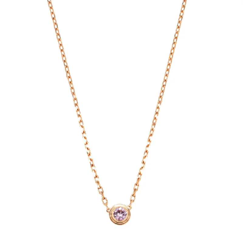 luxury necklaces for women-Deja Vu 18ct Rose Gold .24ct Pink Sapphire Cartier Pendant