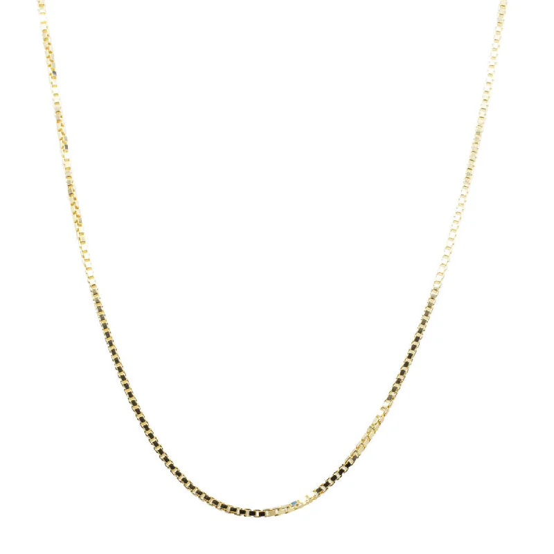 vintage-style necklaces for women-9ct Yellow Gold 1.2mm Box Link Chain