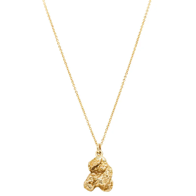 heart necklaces for women-Deja Vu 9ct Yellow Gold Faux Nugget Necklace