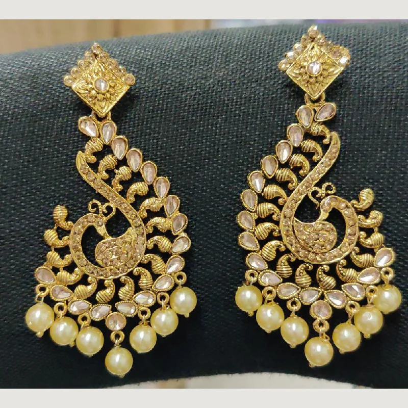 large gold earrings for women-Shreeji Gold Plated Dangler Earrings