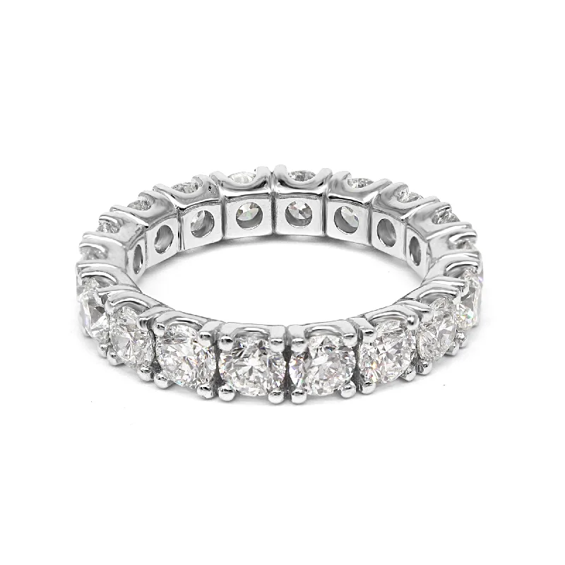 cubic zirconia wedding rings-4.00 ct. Round Diamond Eternity Ring U Prong Style