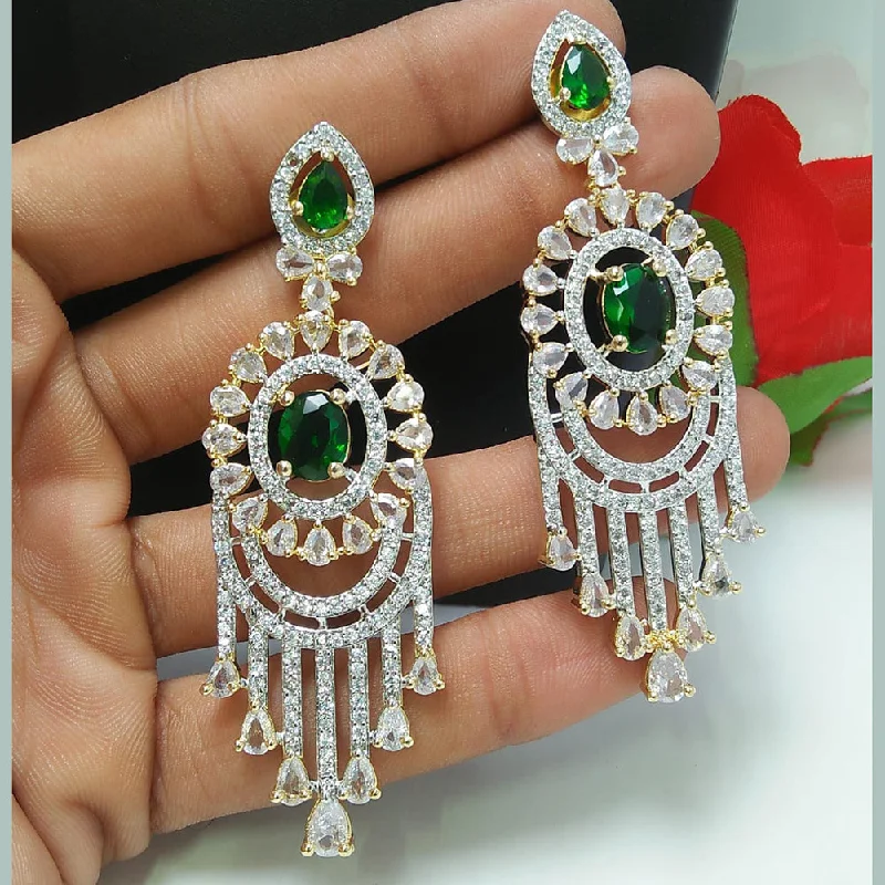 custom diamond earrings for women-Manisha Jewellery 2 Tone AD Dangler Earrings