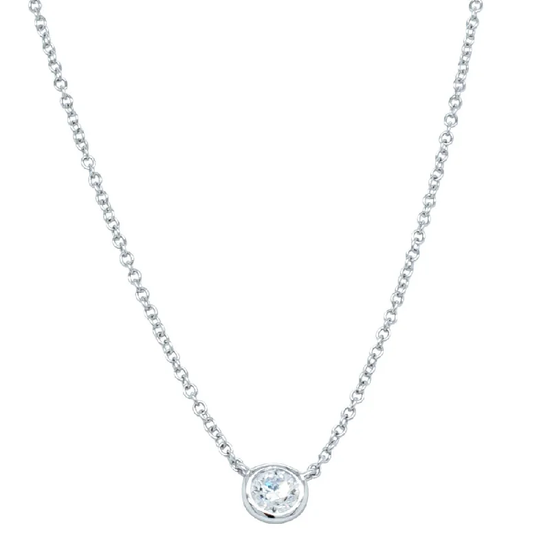 sterling silver necklaces for women-18ct White Gold .30ct Diamond Natalia Pendant