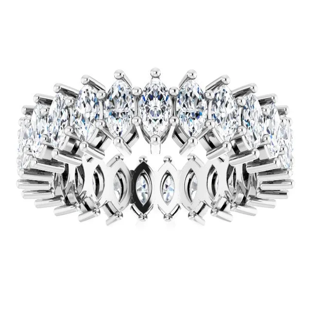 silver rings for women-3.50 ct. Marquise Diamond Eternity Band