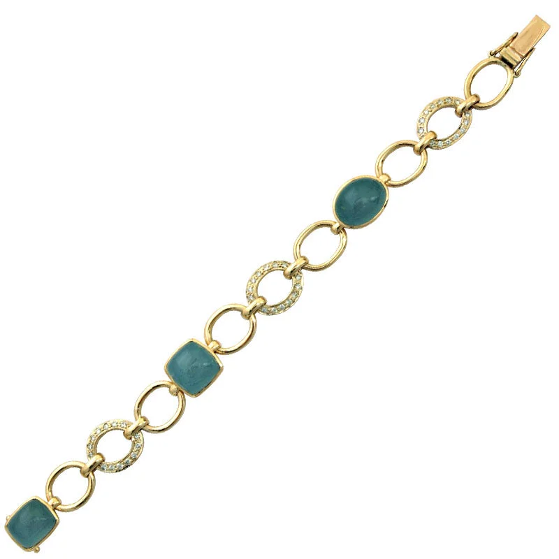 luxury bracelets for women-Bracelet- Aquamarine And Diamond